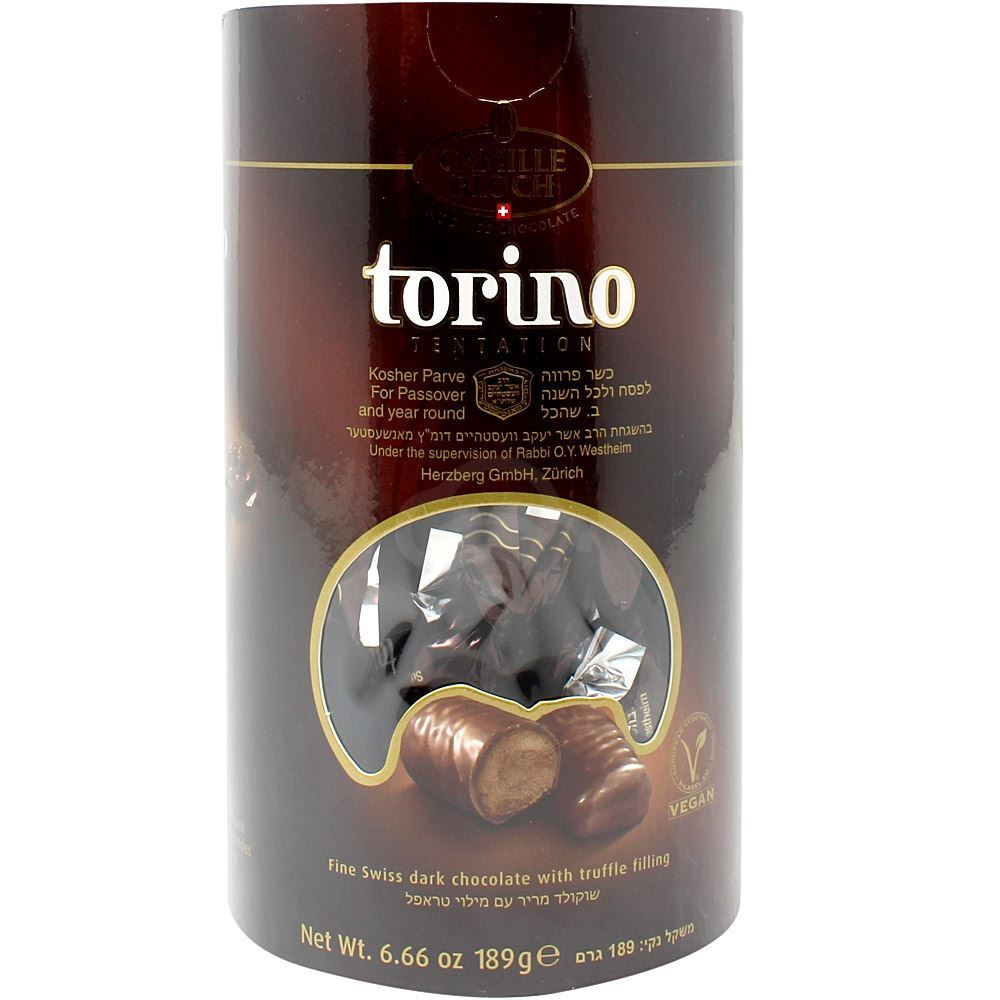 Camille Bloch Torino Tentation Fine Swiss Dark Chocolate With Truffle Filling Parve 18 Mini Bars Net Weight 6.66 Oz