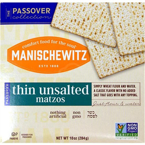 Manischewitz Thin Unsalted Matzo 10 Oz