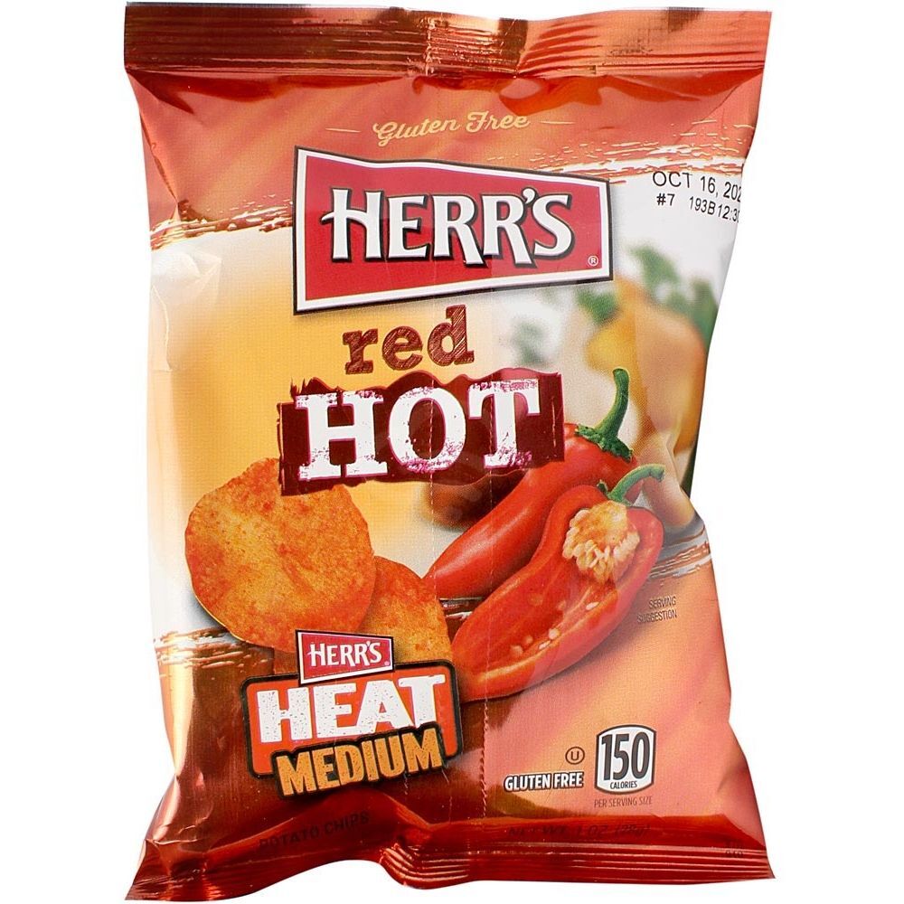 Herr's Red Hot Potato Chips 1 Oz
