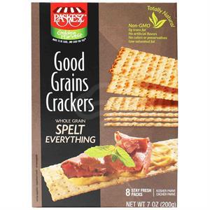Paskesz Good Grains Flatbread Crackers Spelt Everything 7 Oz